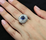 Серебряное кольцо с кабошоном синего сапфира Серебро 925