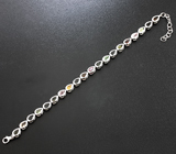 Элегантный серебряный браслет с разноцветными турмалинами Серебро 925