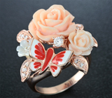 Чудесное серебряное кольцо с цветной эмалью