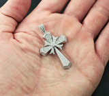 Эффектный серебряный кулон-крест Серебро 925