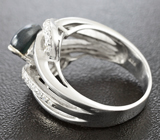 Элегантное серебряное кольцо со звездчатым сапфиром Серебро 925