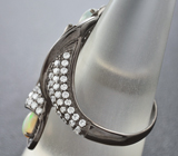 Изысканное серебряное кольцо с эфиопскими опалами Серебро 925