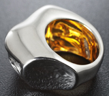 Крупное серебряное кольцо с васильковым сапфиром авторской огранки Серебро 925