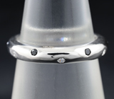 Элегантное серебряное кольцо с черными шпинелями Серебро 925