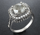 Стильное серебряное кольцо с рутиловым кварцем Серебро 925
