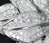 Роскошное крупное серебряное кольцо-цветок Серебро 925