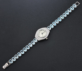 Часы на серебряном браслете с топазами Серебро 925