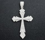 Замечательный серебряный кулон-крест