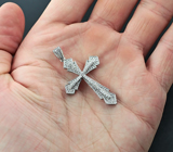 Крупный серебряный кулон-крест Серебро 925