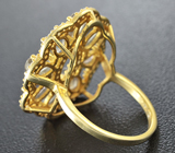 Замечательное серебряное кольцо с лабрадоритами Серебро 925
