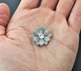 Чудесный серебряный кулон-цветок Серебро 925