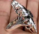 Крупное кольцо с опалами и сапфирами Серебро 925