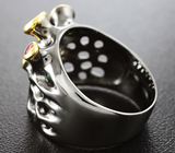 Серебряное кольцо с рубином, сапфирами и изумрудами Серебро 925