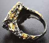 Серебряное кольцо с австралийским дублет опалом и цаворитами Серебро 925
