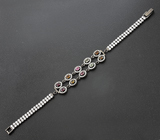 Замечательный серебряный браслет с разноцветными турмалинами Серебро 925