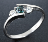 Изящное серебряное кольцо с полихромным сапфиром Серебро 925