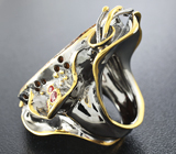 Серебряное кольцо с австралийским болдер опалом и сапфирами Серебро 925