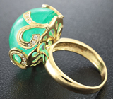 Уникальное золотое кольцо с КРУПНЫМ уральским изумрудом 25,2 карат и бриллиантами Золото