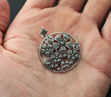 Стильный серебряный кулон с марказитами Серебро 925