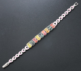 Серебряный браслет с разноцветными сапфирами Серебро 925
