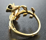 Золотое кольцо с изумрудом 0,5 карат, рубином и бриллиантами Золото