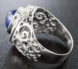 Ажурное cеребряное кольцо с насыщенно-синим сапфиром Серебро 925