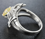 Оригинальное серебряное кольцо «Паук» с превосходным эфиопским опалом Серебро 925