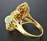 Эффектное серебряное кольцо с самоцветами Серебро 925