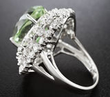 Серебряное кольцо с зеленым аметистом и перидотами Серебро 925