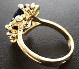 Золотое кольцо с ограненным черным опалом Золото