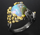 Серебряное кольцо с кристаллическим эфиопским опалом Серебро 925