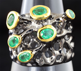 Серебряное кольцо с изумрудами Серебро 925