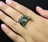 Серебряное кольцо с изумрудами Серебро 925