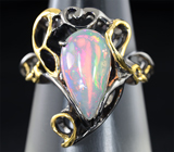 Серебряное кольцо с эфиопским опалом Серебро 925