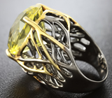 Серебряное кольцо с лимонным цитрином Серебро 925