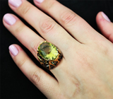 Серебряное кольцо с лимонным цитрином Серебро 925