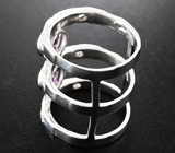 Необычное серебряное кольцо с аметистами Серебро 925