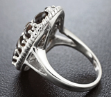 Серебряное кольцо с дымчатым кварцем Серебро 925