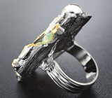 Серебряное кольцо с эфиопскими опалами и оранжевым сапфиром Серебро 925