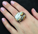 Серебряное кольцо с жемугом барокко и эфиопским опалом Серебро 925