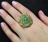 Авторское золотое кольцо с изумрудами и бриллиантами Золото