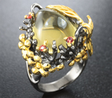 Серебряное кольцо с цитрином и рубинами Серебро 925