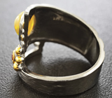 Серебряное кольцо с эфиопским опалом и желтым сапфиром Серебро 925