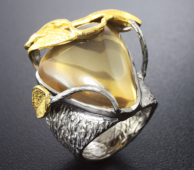 Серебряное кольцо с цитрином