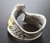 Серебряное кольцо с танзанитом, цаворитами и синими сапфирами Серебро 925