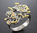 Серебряное кольцо с разноцветными сапфирами Серебро 925