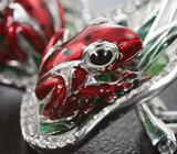 Серебряные серьги «Лягушата» с цветной эмалью Серебро 925