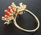 Золотое кольцо с кристаллическими опалами 3,7 карат и бриллиантами Золото
