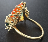 Золотое кольцо с кристаллическими опалами 5,6 карат и бриллиантами Золото