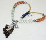 Оригинальное колье с самоцветами Серебро 925